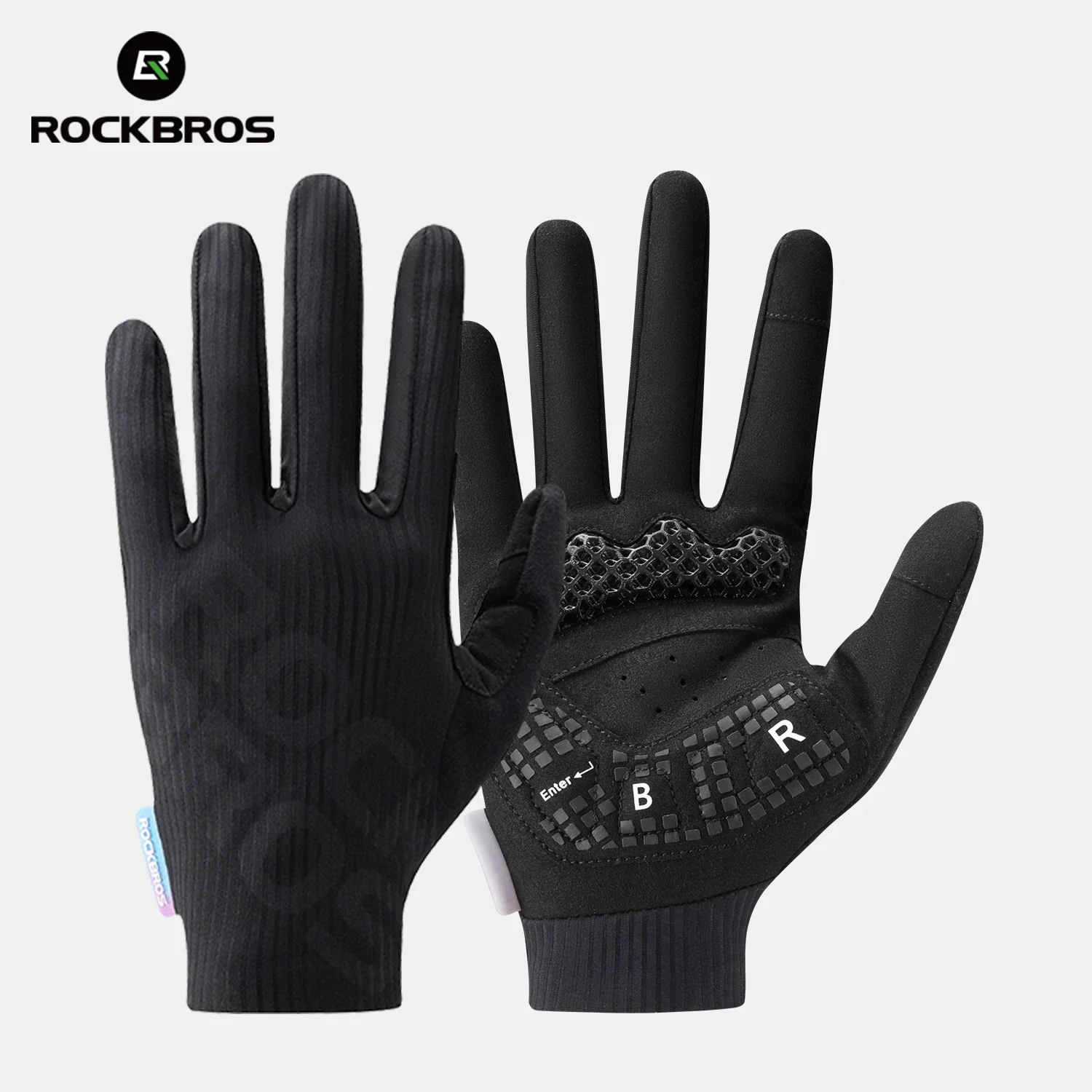 (preto, Tamanho G) Luvas De Ciclismo, Design Com Dedos Longos, Palmas Acolchoadas E Respiráveis Com Absorção De Impacto, Unissex.