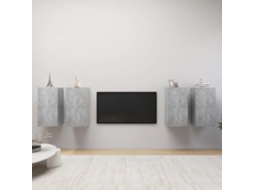 Vidaxl Móveis De Tv 4 Pcs 30,5x30x60 Cm Contraplacado Cinzento Cimento