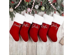 Meias De Natal Personalizadas Meias Tradicionais De Veludo Vermelho, Personalizadas Para A Família. Loja Olysi