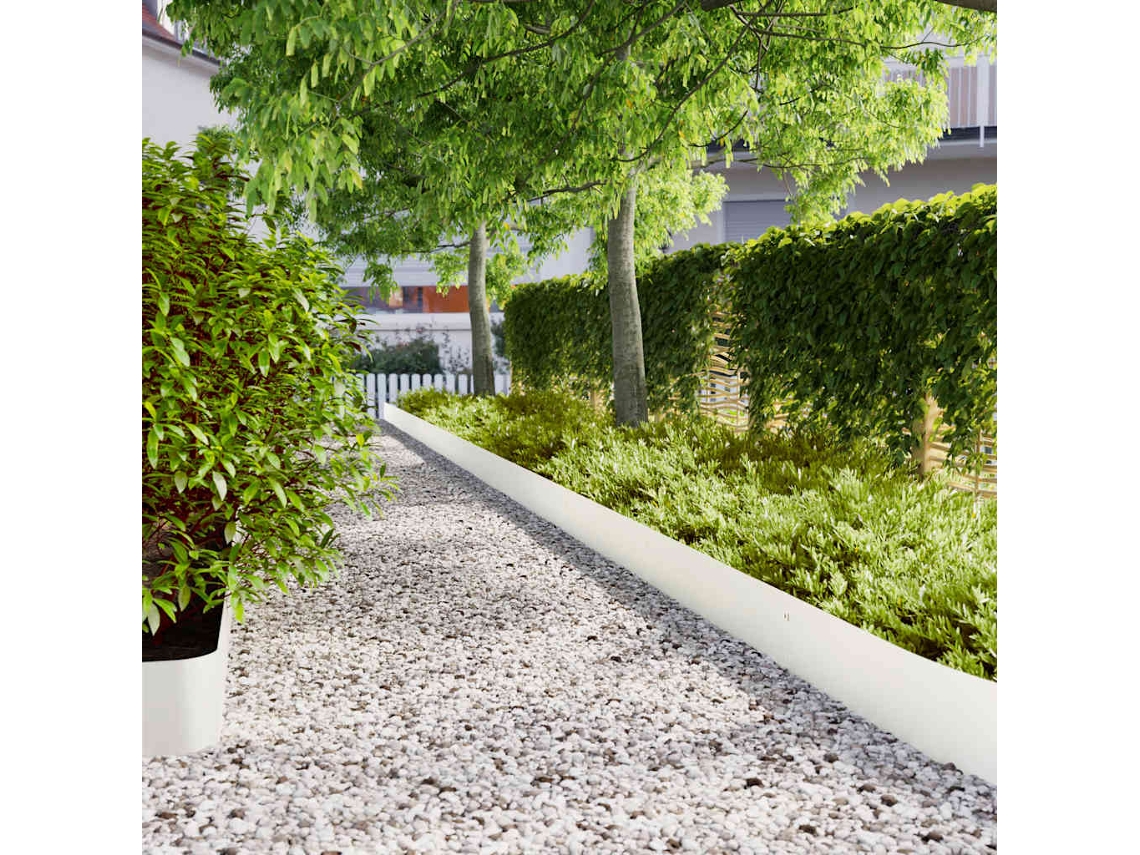 Vidaxl Acabamento Para Gramado 30 Unid. 20 X 103 Cm Branco