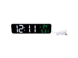 Rebe-reloj Despertador Led Con Música Pantalla Grande 5 Brillos Ajustables Temperatura Fecha 12/24h