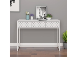 Vidaxl Mesa Consola 106x35x75 Cm Aço Branco