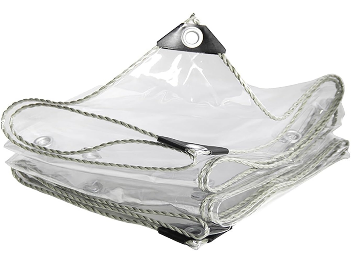 Clear Tarp Heavy Duty With Grommets, Thickened Tear Resistant Tarps, Waterproof Transparent Vinyl Tarpaulin, Water