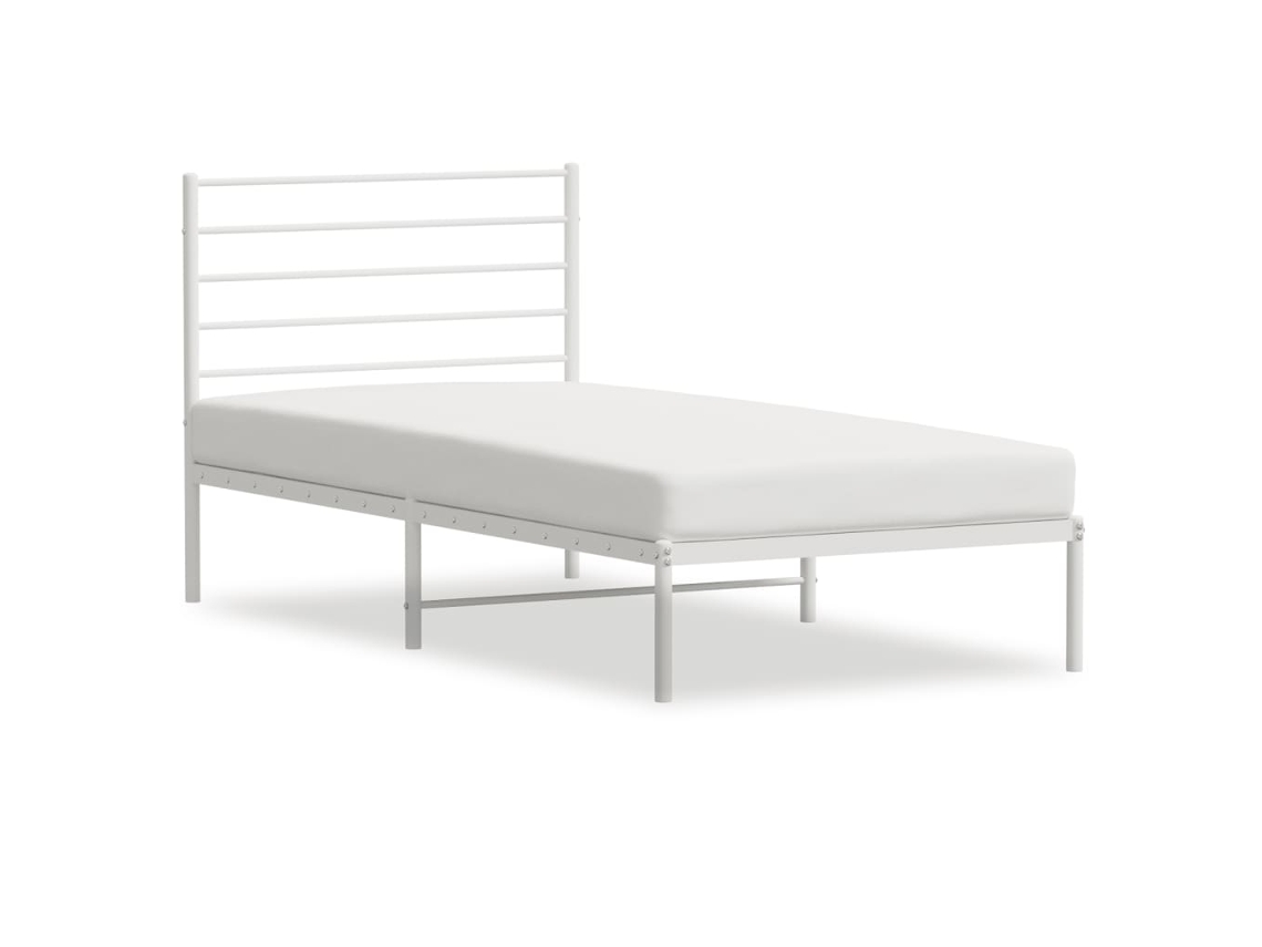 Bed Frame, Bed Frames Vidaxl Branco Aço (107 X 203 Cm)