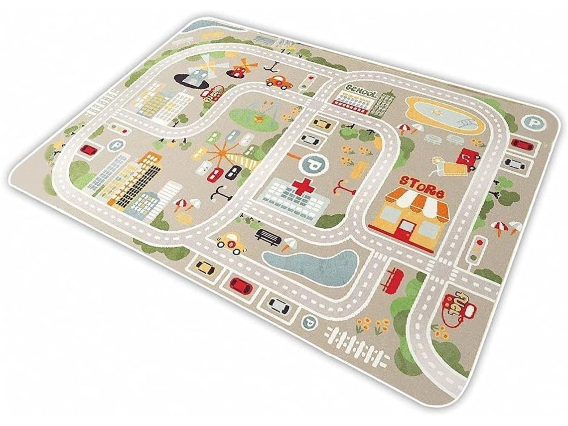 Tapete De Estrada Infantil Com Mapa Urbano, Para Brincar Com Carrinhos, Pista Educativa Para Quarto E Sala De Jogos 60*90cm
