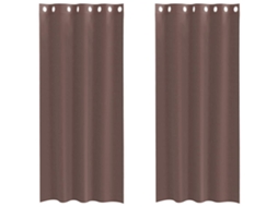 Maison Exclusive - Cortinas De Voile Com Ilhós 2 Pcs Castanho 140x245 Cm