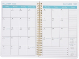 Caderno/agenda com Calendário Mensal Papel de e Acadêmico para CHABERLU