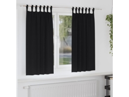 Vidaxl Cortinas Blackout Com Argolas 2 Unid. Preto 175 X 140 Cm
