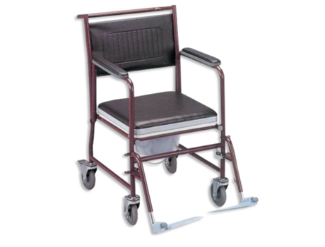 Cadeira de Banho e Sanitária Envernizada com Rodas Assento 44 Cm FOSHAN DONGFANG MEDICAL EQUIPMENT