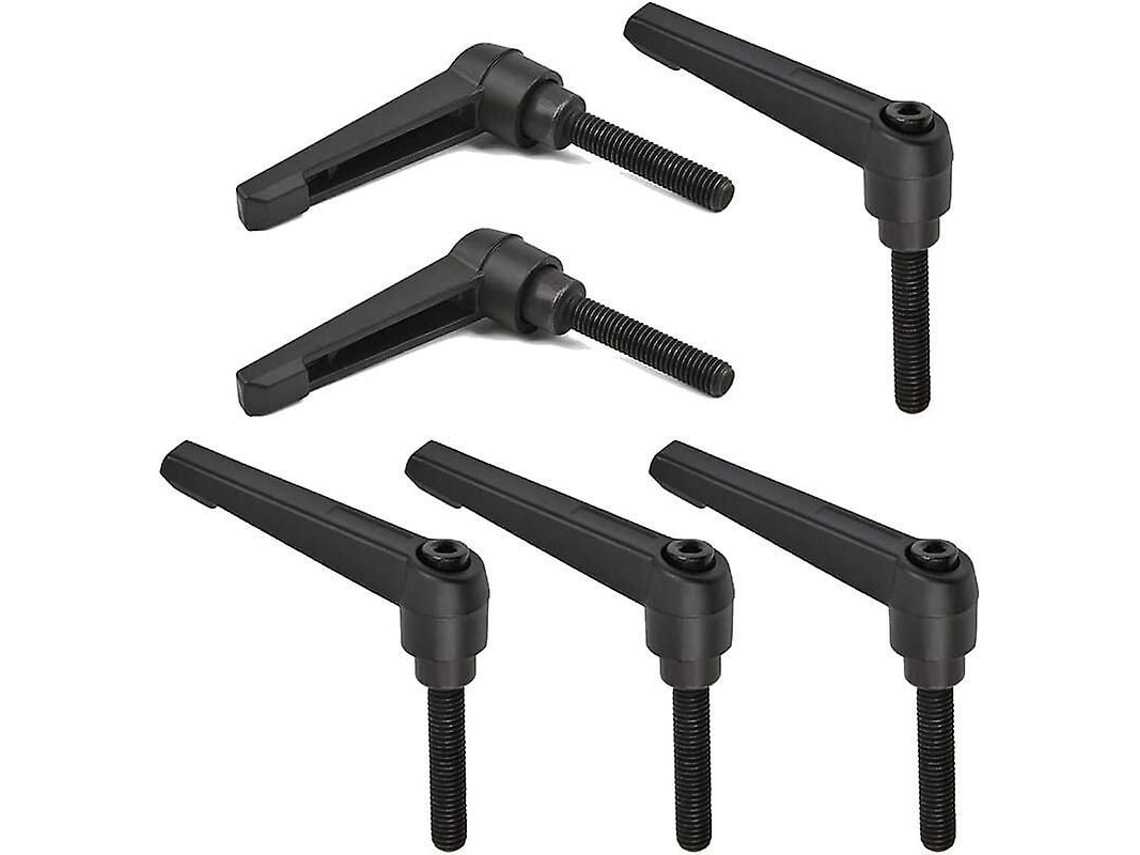 6 Manivelas Ajustáveis De Aço Inoxidável M8 Com Rosca Macho, 32mm, Para Máquinas (preto)