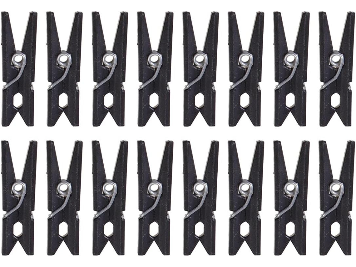 Pacote com 100 mini clipes de plástico leves e multiuso, ideais para prender roupas, artesanato e decorações de Natal.