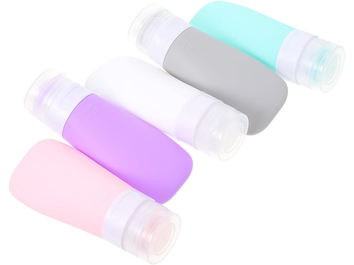 Conjunto De 5 Garrafas De Silicone Vazias E Recarregáveis, Garrafas De Viagem Para