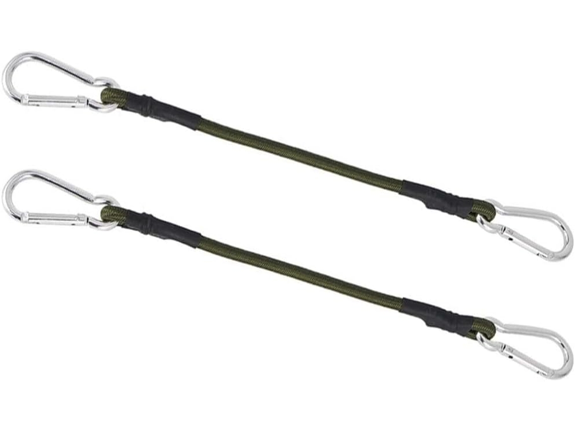 Conjunto De 2 Mini Tensores Alta Resistência 30 Cm Com Mosquetão Para Camping, Bagagem E Viagens