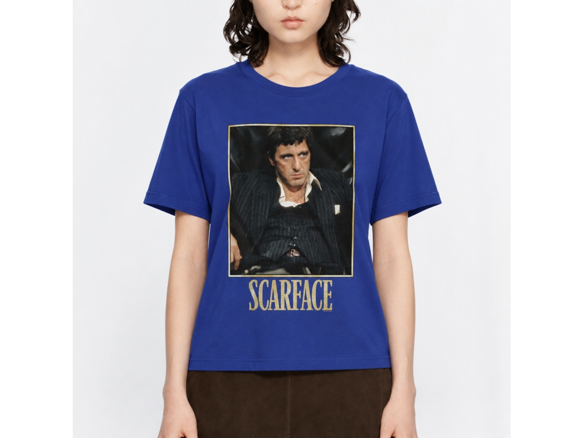 Rockinstone Scarface Movie Bad Guy Solid Royal Adult T-shirt Size:l