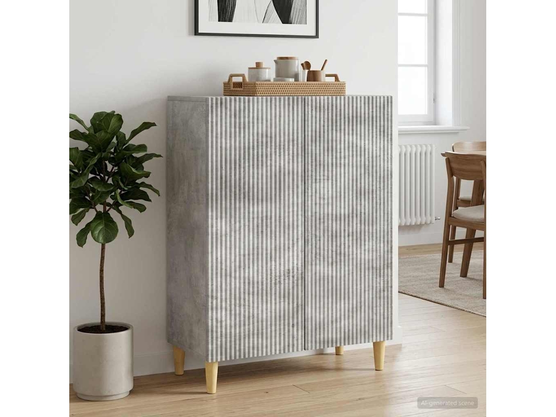 Vidaxl Buffet Cinzento Cimento 66 X 34,5 X 90 Cm Derivados De Madeira