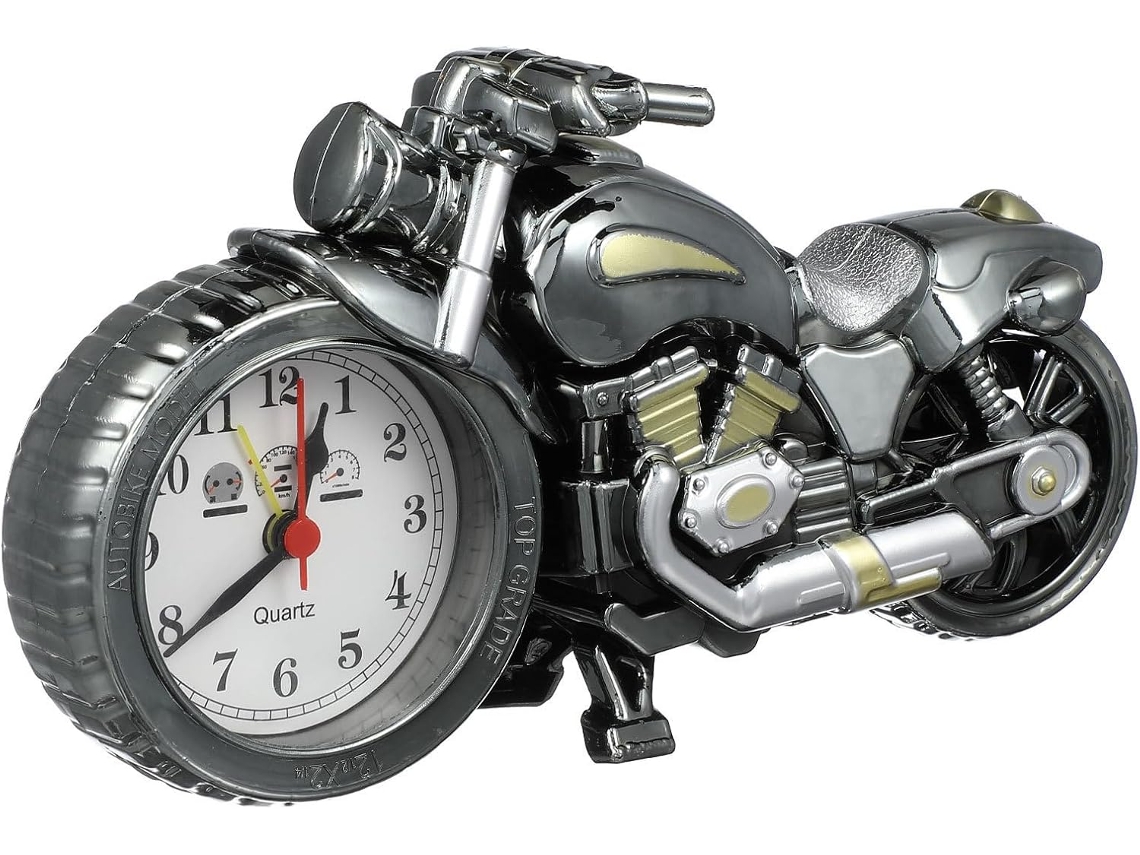 Despertador Vintage Em Plástico No Formato De Motocicleta Com Mecanismo De Quartzo Preciso (sem Necessidade De Bateria)