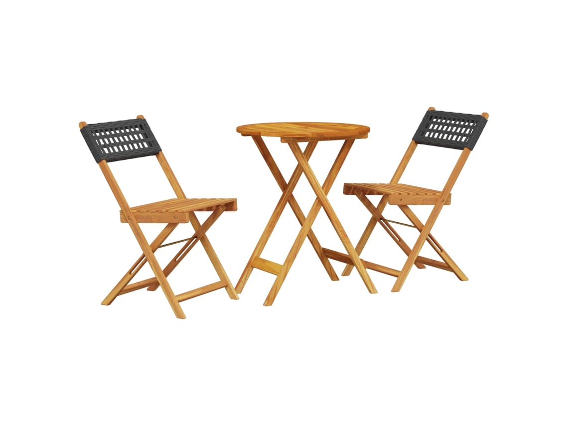 Bistro Set, Bistro Sets Vidaxl Preto Madeira De Acácia (60 X 75 Cm)