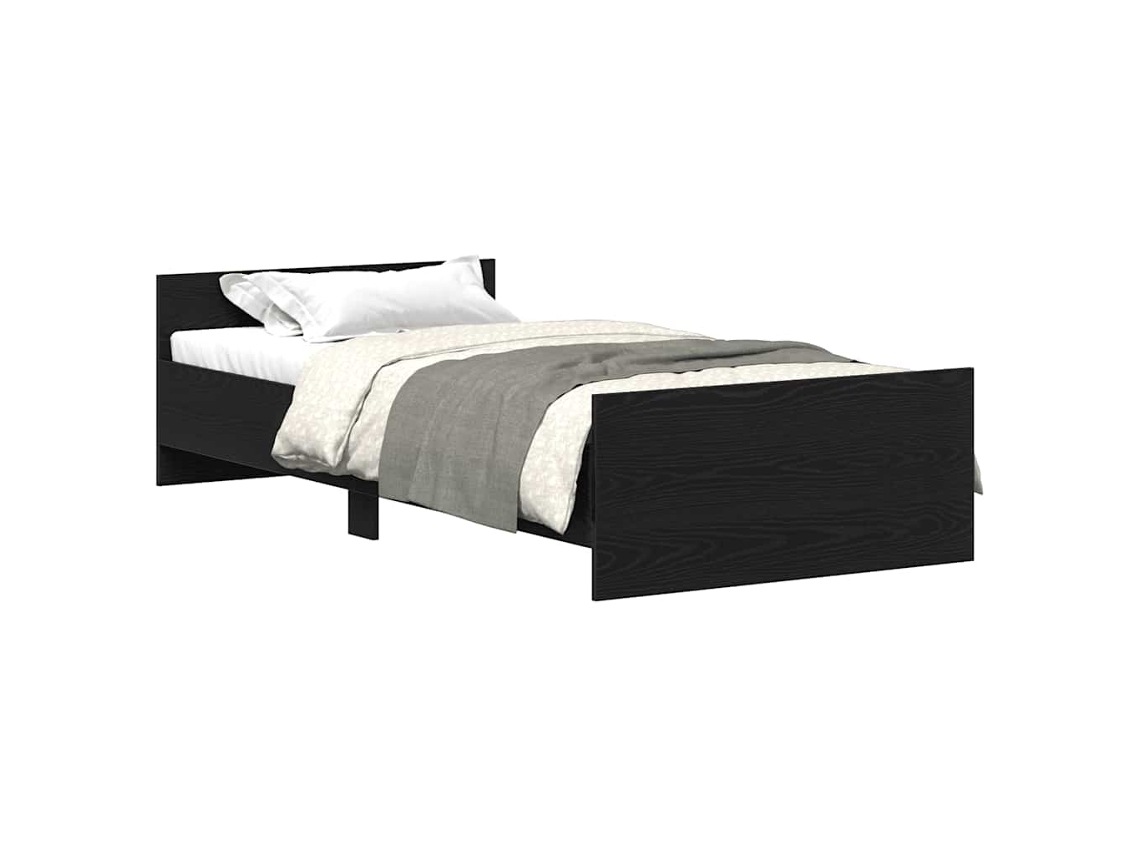 Bed Frame, Bed Frames Vidaxl Preto Madeira Processada (75 X 190 Cm)