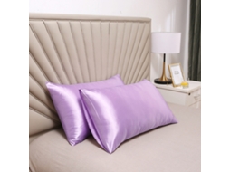 Conjunto de Fronha de Seda de 2 Peças Conjunto de Fronha de Cetim de Seda Gelo-Taro Roxo A