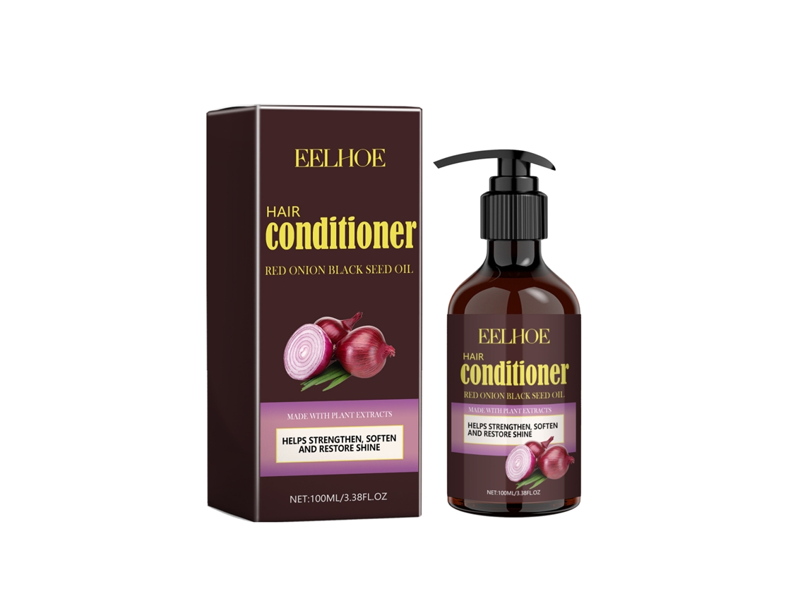 Condicionador LAXISCREED Eelhoe com Óleo de Cebola Vermelha e Semente Preta para Cabelos com Frizz e Brilho