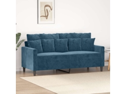Vidaxl Sofá De 2 Lugares Veludo 140 Cm Azul