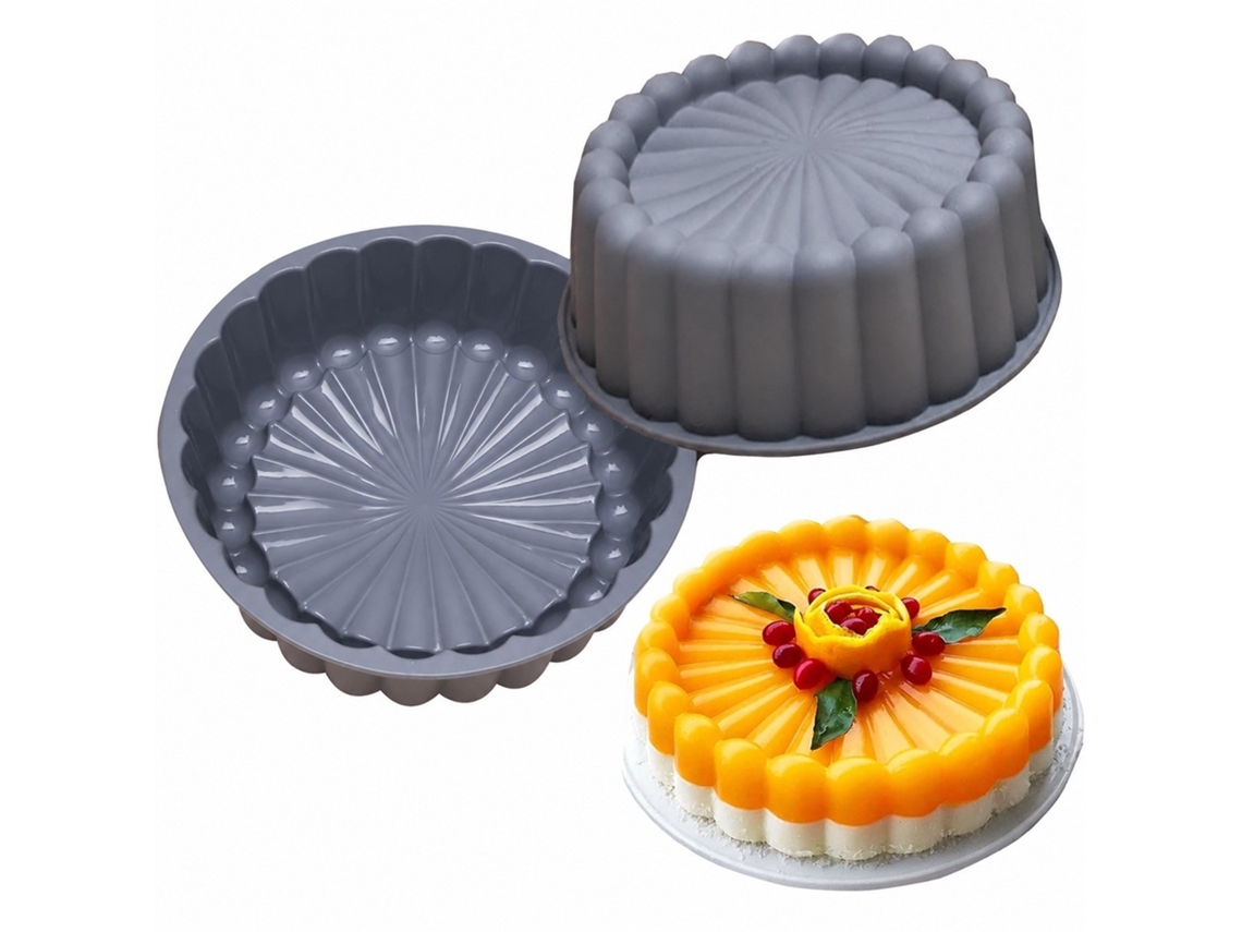 Molde De Cozimento Silicone Girassol, 7 Polegadas, Redondo Reutilizável Torta Pão E Flan
