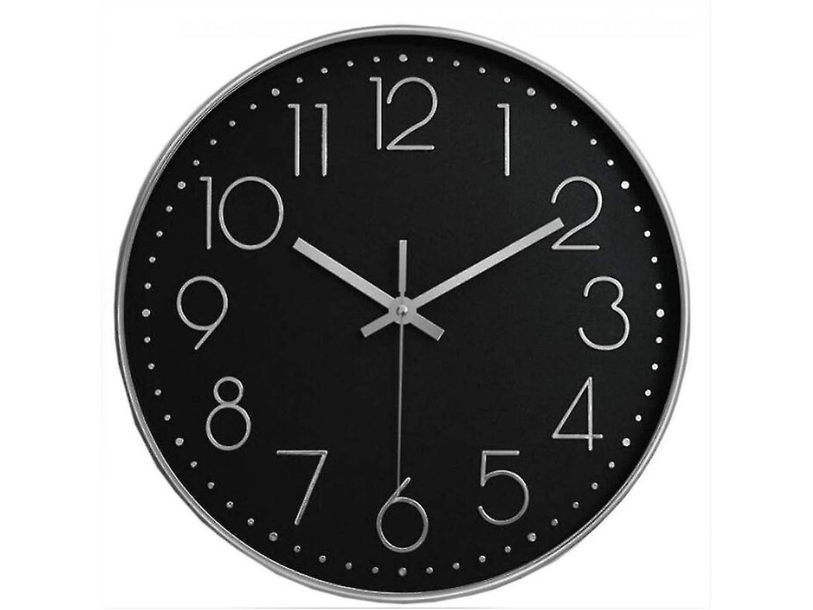 2026 reloj de Parede Silencioso 12 Polegadas Grande Sem Tic Tac para Cozinha Sala Quarto Wmr Plata