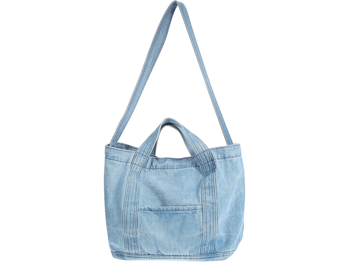 Bolsa De Ombro Ciieeo Retro Em Jeans, Grande Capacidade, Leve E Portátil Para Mulheres.