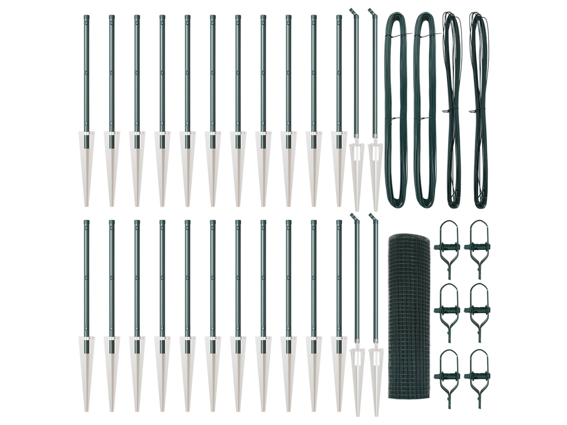Conjunto 1 Painéis De Cerca Vidaxl Verde Aço (50 X 1 M)