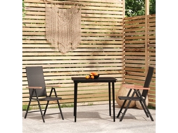 Vidaxl 3 Pcs Conjunto De Jantar Para Jardim Preto