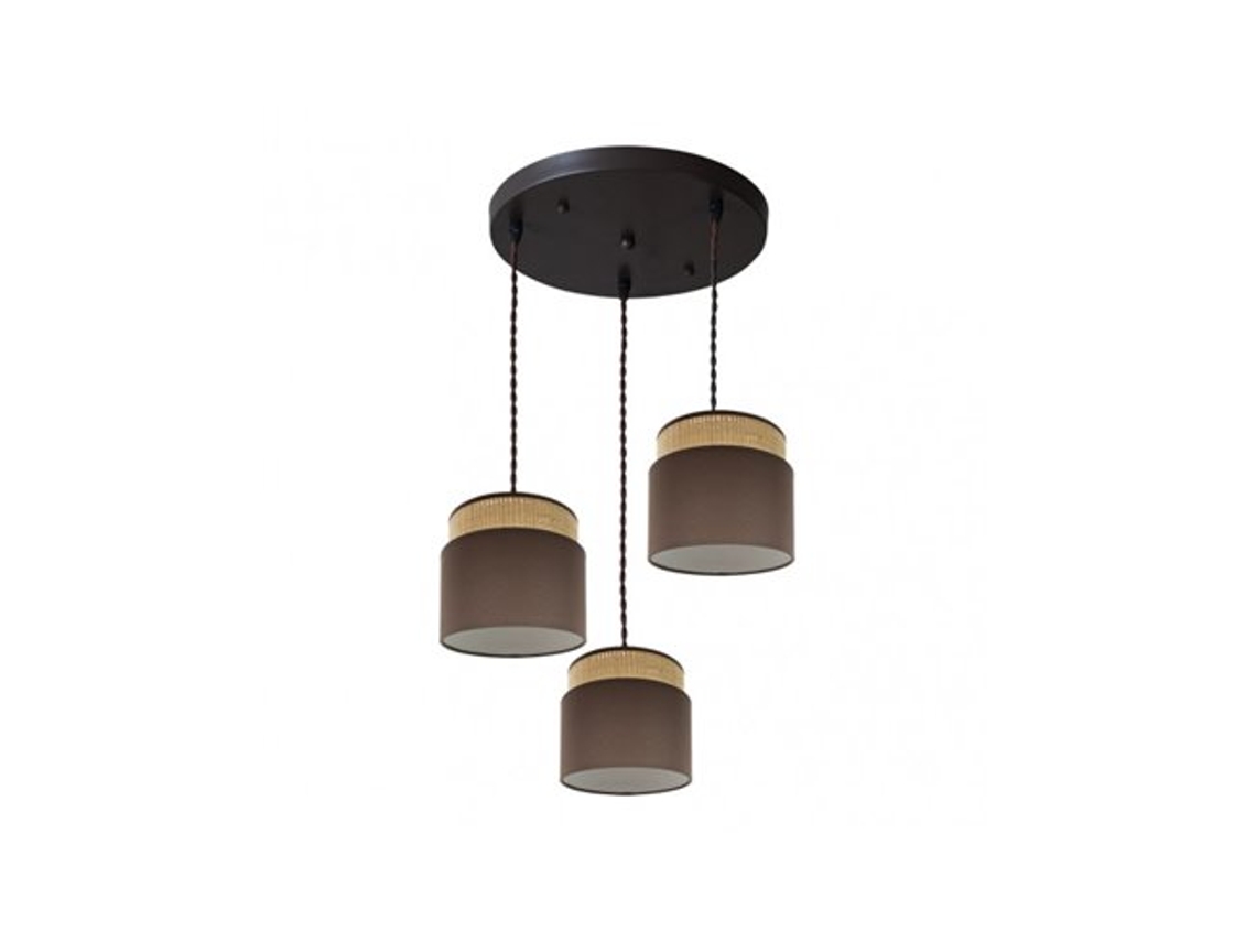Plafon Kandy 3xe27 Natural/marrom Regx39x39 Cm Fabrilamp