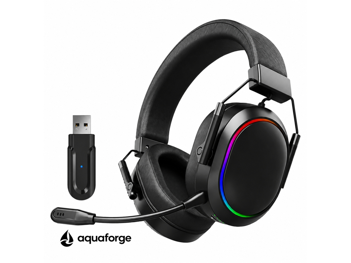 Headset Gaming Bluetooth Sem Fio Com Microfone Cancelamento De Ruído Enc Rgb 3,5 Mm