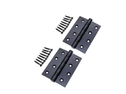 2 Dobradiças de Porta em Aço Inoxidável Preto com Rolamento de Esferas Dobradiças Articuladas para Móveis, Celeiros e Garagens X001 (inclui Parafusos)
