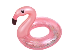 Boia De Natação Olycism Flamingo Com Lantejoulas, Acompanha Porta-copos E P