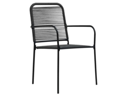 Maison Exclusive - Cadeiras De Jardim 4 Pcs Corda De Algodão E Aço Preto