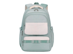 Mochila Escolar Prática Em Nylon Para Adolescentes, Mochila Ergonômica De Grande Capacidade Com Vários Bolsos, Azul.