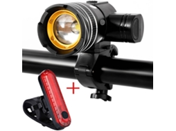 Lurelia Luz De Bicicleta Recarregável Usb Liga De Alumínio E Abs, Preto