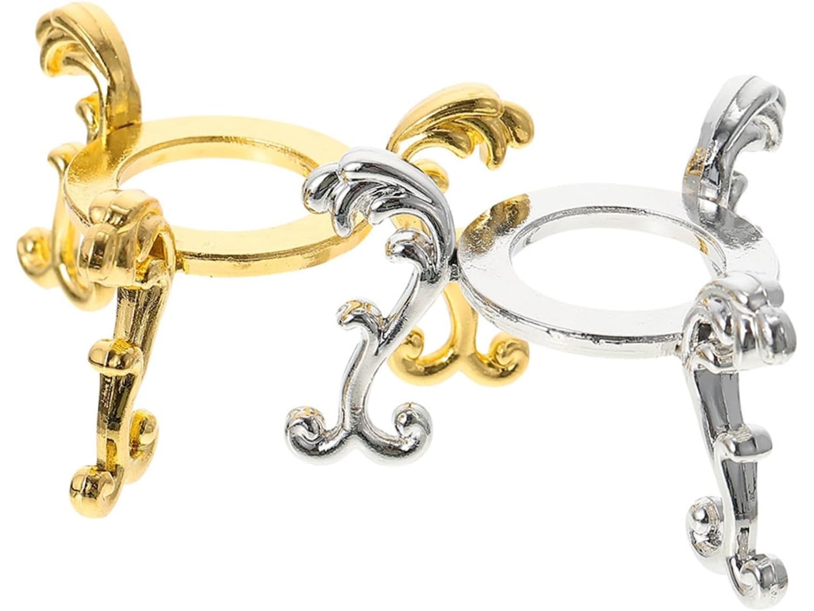 Suporte Para Exibição De Bolas Cristal Ultechnovo, 2 Peças, Pequeno, Em Ferro Dourado E Prateado, Base Prática Para