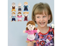 Primerox conjunto de 6 Marionetes Manuais de Pelúcia Membros Familiares para Crianças 30 Cm