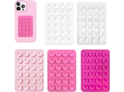 Kit Com 5 Suportes De Silicone Para Celular Com Ventosa, Compatíveis Com Fixação Na Parede - Fx