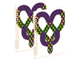 Conjunto de 2 Cadernos Mardi Gras com Linhas Largas, Tamanho 21,5 X 14 Cm, Resistentes, Ideais para Escola, Un