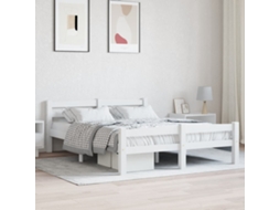 Estrutura De Cama 120x200 Cm Pinho Maciço Branco