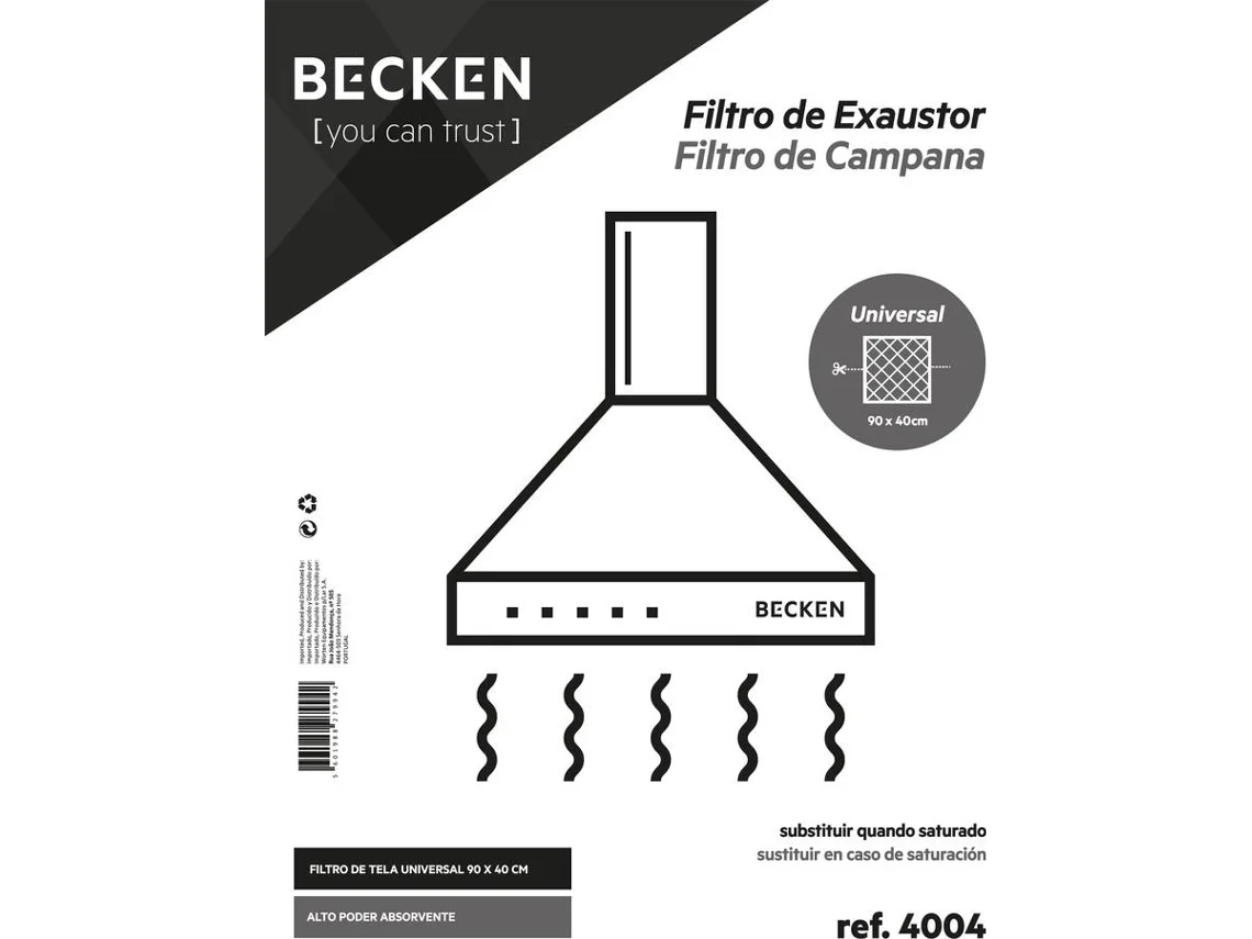Filtro de Exaustor BECKEN Ref. 4004 - 90x40