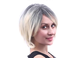 Touca para Peruca com Franja Lateral Oblíqua, Degradê Preto e Bege, Peruca Curta Feminina, Perucas, Perucas Femininas, Capas para Perucas TAISHENGDA