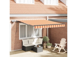 Vidaxl Toldo Retrátil Amarelo E Laranja 350 X 250 Cm Tecido E Alumínio