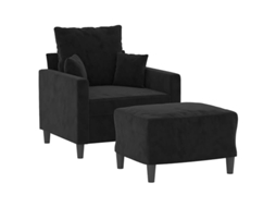 Sofa Chair With Footstool, Sofa Chairs With Footstools Vidaxl Preto Veludo (n/a)