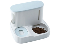 Comedouro Automático para Gatos com Reservatório para Ração Seca e Água, Azul AQUAFORGE