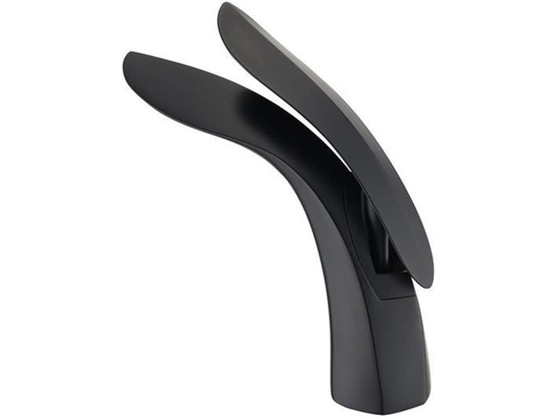 Misturador De Lavatório Preto Em Latão Design Moderno E Elegante Água Quente E Fria Válvula Cerâmica