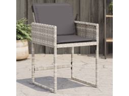 Vidaxl Cadeiras De Jardim Com Almofadões 4 Pcs Vime Pe Cinzento-claro