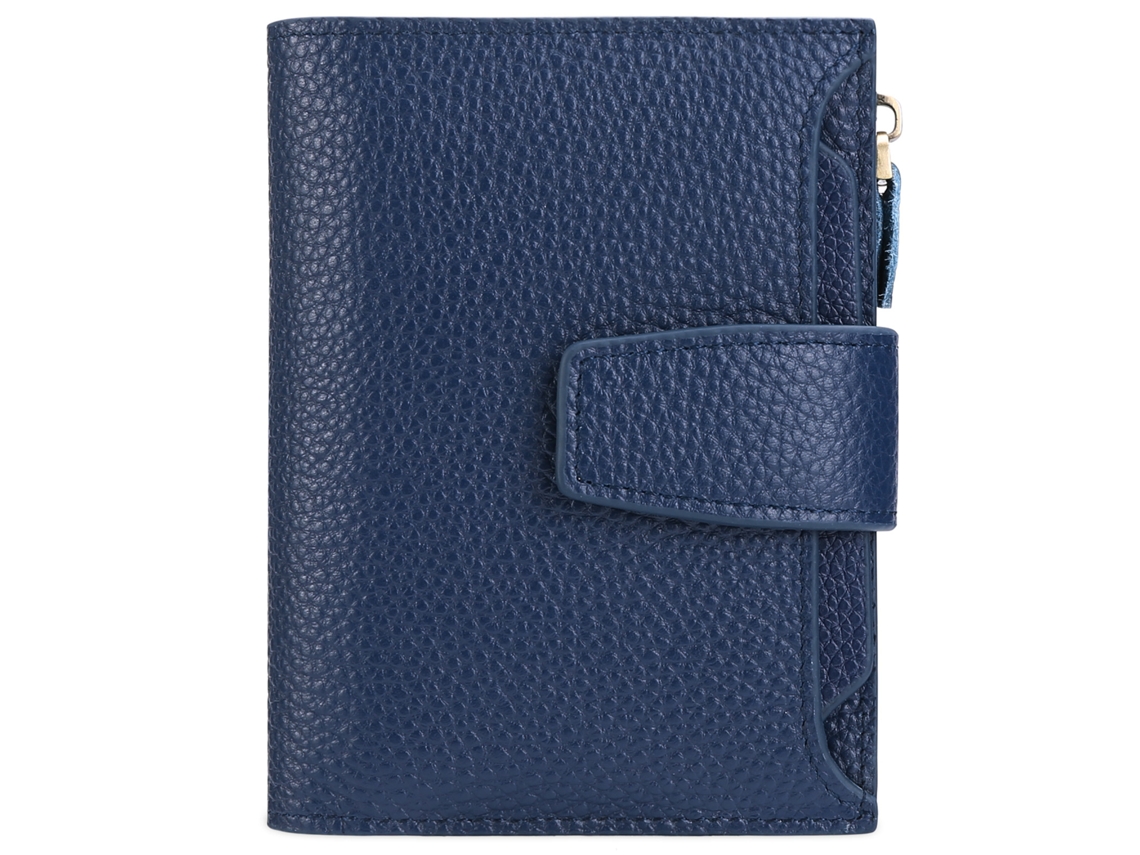 Cartão De Dinheiro Curto De Couro Macio, 12 Compartimentos Para Cartões, 12*10*3cm, Azul Royal